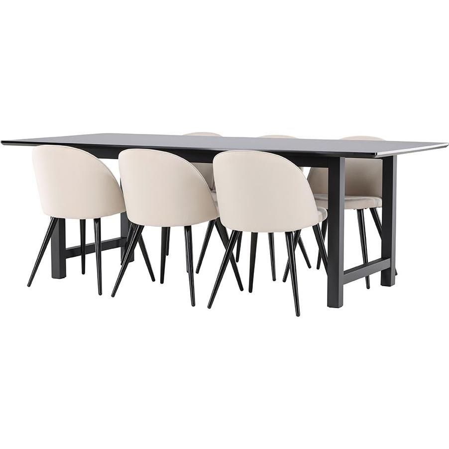 Thumbnail - Ebuy24, Esstisch, Essgruppe Oslo schwarz (220 x 100 x 75 cm)