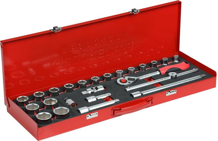Actual product image Gedore Red red R69004024 Socket spanner set 1/2" 10-32mm 24 pieces (1/2")