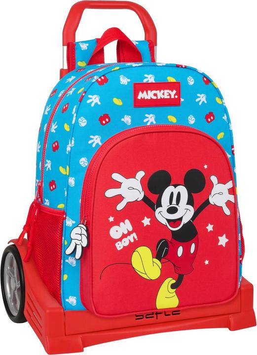 Mickey Mouse Club House School rucksack with wheels Mickey Mouse Clubhouse Fantastic Blue Red 33 x 42 x 14 cm