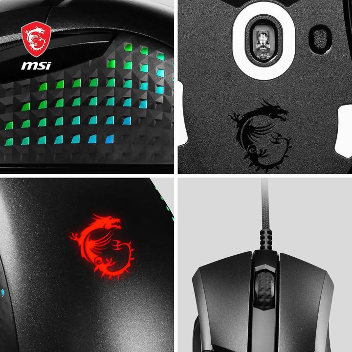 Actual product image MSI CLUTCH GM51 LIGHTWEIGHT mouse Right-hand USB Type-A Optical 26000 DPI (Cable)