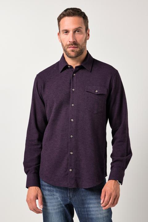 Actual product image JP1880 flannel shirt, long-sleeved, Kent collar, modern fit, up to 8 XL (4XL)