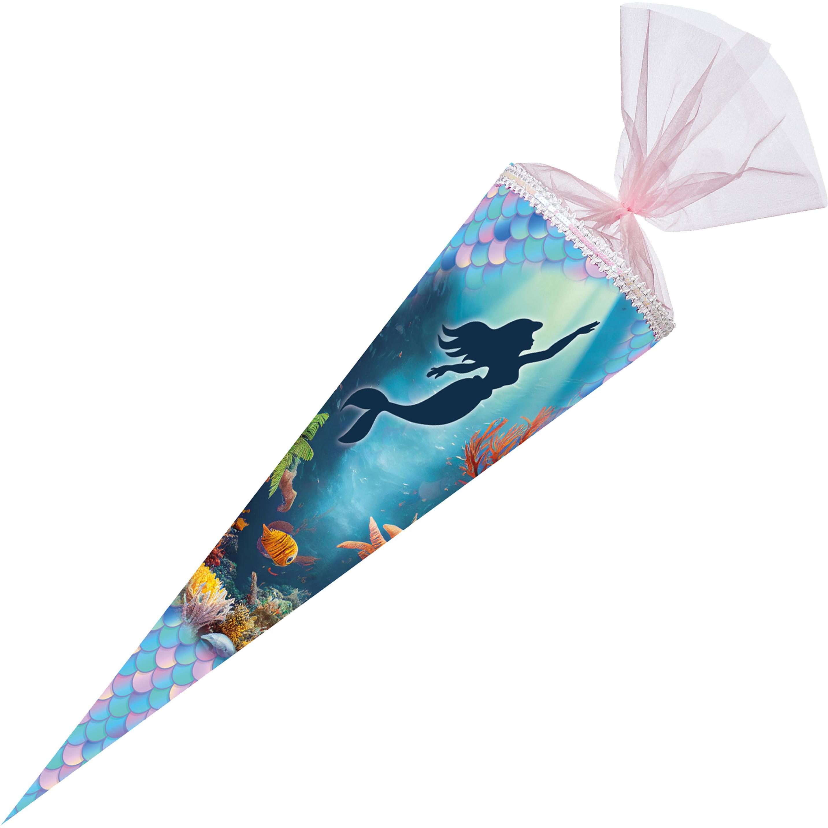 Nestler, Schultüte, Tradition in Emotion Schultüte Meerjungfrau 85,0 cm mehrfarbig (70 cm)