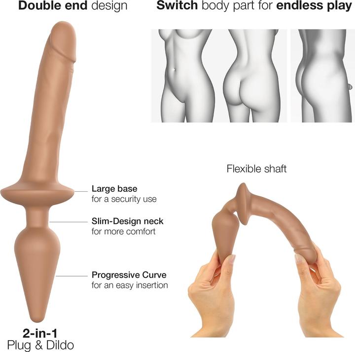 Produktbild Strap-on-me Switch Plug-In Dildo Caramel (L)