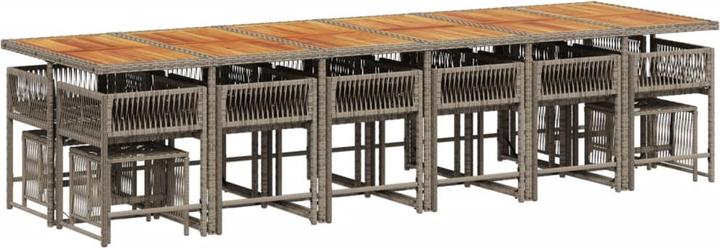 Produktbild vidaXL Gartenmöbel Essgruppe Gartengarnitur Sitzgruppe 17tlg. Grau Poly Rattan (106 cm)