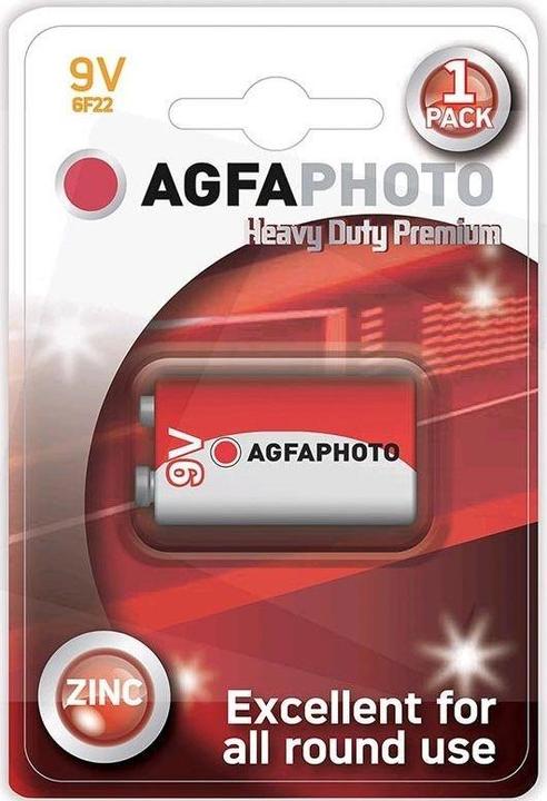 Immagine prodotto AGFAPHOTO Batteria Heavy Duty 6F22 9V foglio/1pz zinco (1 pz.)