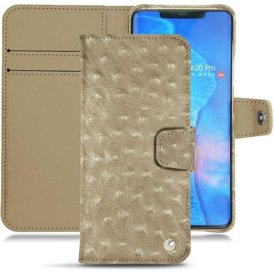 Noreve Lederschutzhülle Wallet (Huawei Mate 20 Pro), Smartphone Hülle, Beige