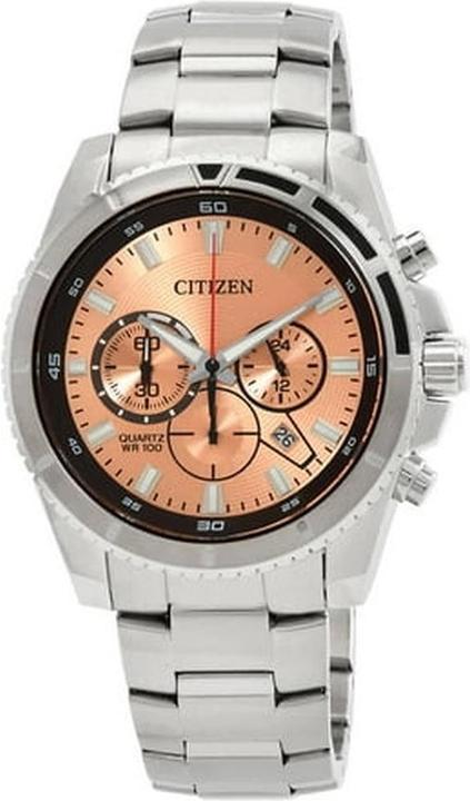 Actual product image Citizen Chronograph Quartz Peach Dial