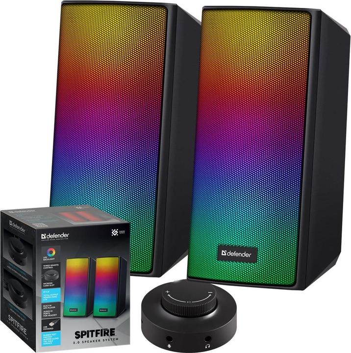 Image du produit Defender SPITFIRE 2.0 Enceinte LED USB pour ordinateur 6W