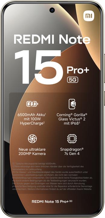 Actual product image Xiaomi Redmi Note 15 Pro + (256 GB, Brown, Mocha Brown, 6.83", 5G)