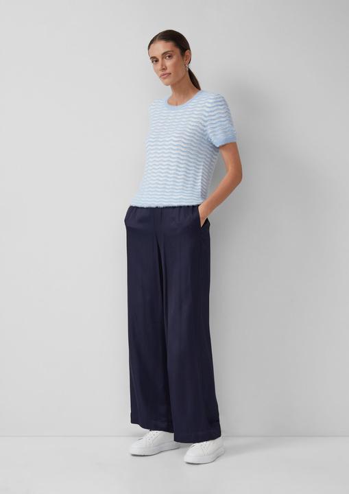 Produktbild s.Oliver Strickpullover Kuscheliger Kurzarm-Pullover mit Wellenstrickmuster und Pailletten (48)