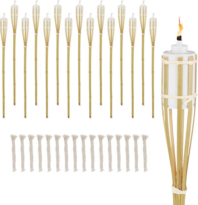 Actual product image Relaxdays 16x bamboo torch