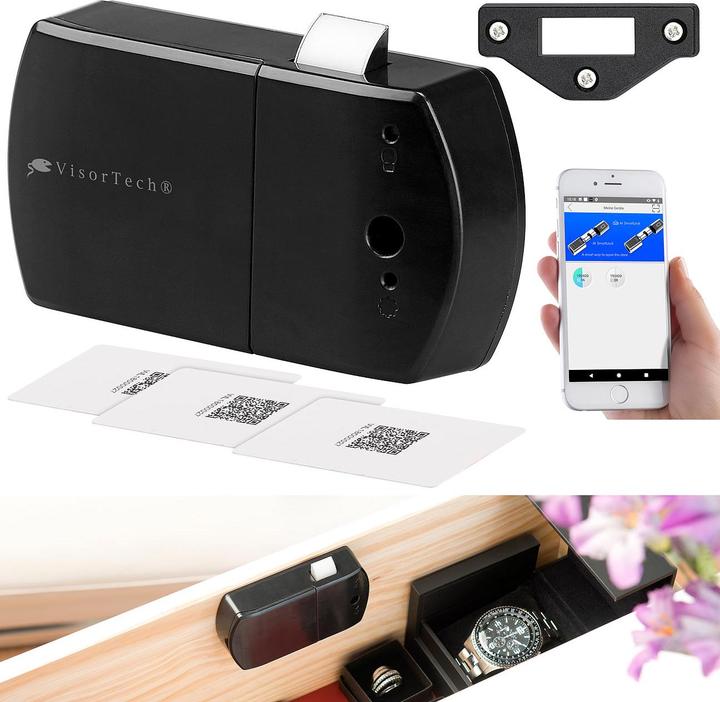 Image du produit VisorTech Serrure pour tiroirs & portes d'armoires avec clé RFID et Bluetooth