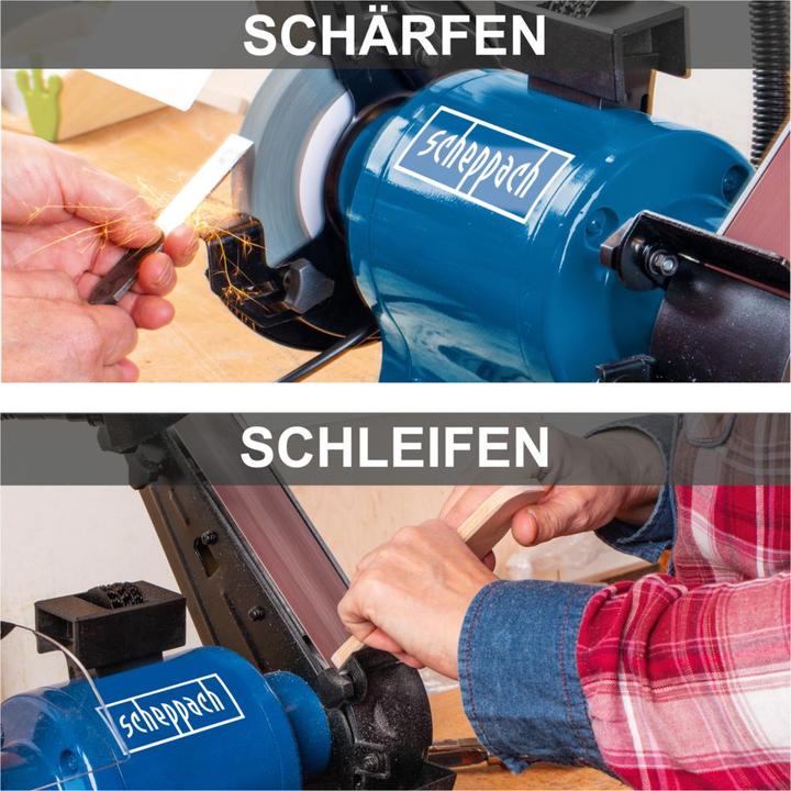 Produktbild Scheppach BGS700 Kombinationsschleifer 230V 50Hz 250W (Bandschleifer, 370 W)