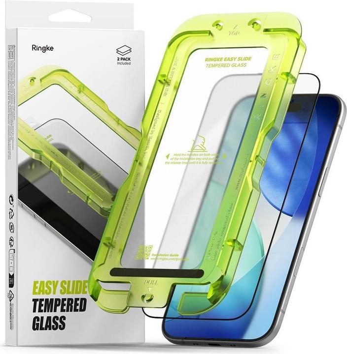Actual product image Ringke - Easy Slide Tempered Glass (2 pack) - iPhone 17 Air - Clear (2 pcs., Apple iPhone 17, Apple iPhone Air)