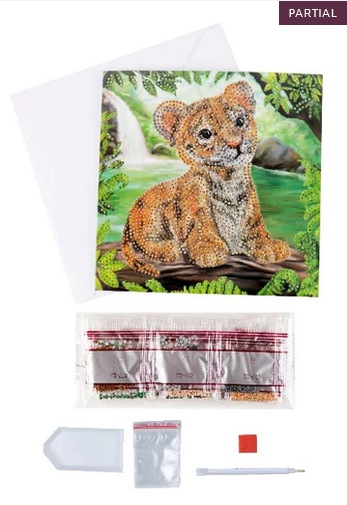 Produktbild Craft Buddy Tiger Cub, 18x18cm Crystal Art Card