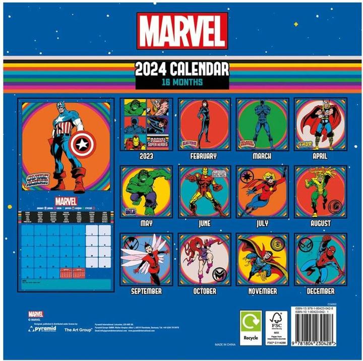 Produktbild Pyramid Marvel Kalender 2024 Super Heroes (30 x 30 cm)