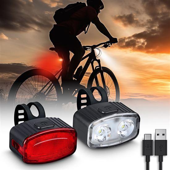 Olight Jeu de phares vélo rechargeables Solight, 160lm avant, rouge arrière, Li-Ion, USB (160 lm)