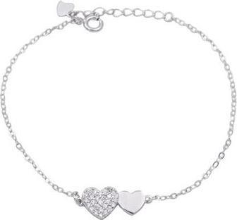 Produktbild Passion RHODINIERTES SILBERARMBAND - HERZ - ZIRKONIA - 17+2 CM (19 cm)