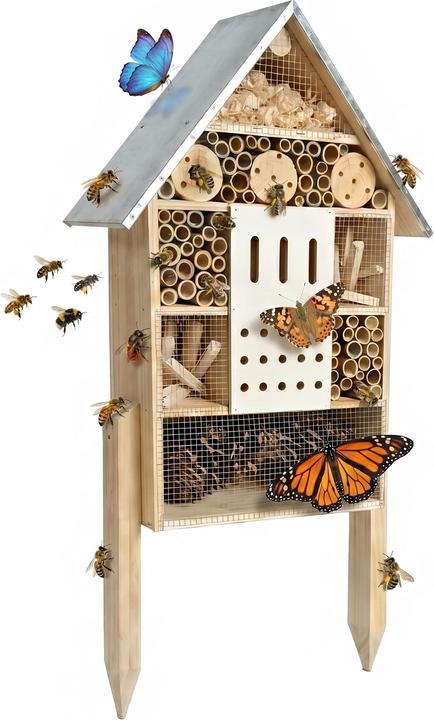Image du produit Relaxdays Hôtel insectes (Abeilles sauvages, Chrysanthèmes, Coccinelles, Papillons)