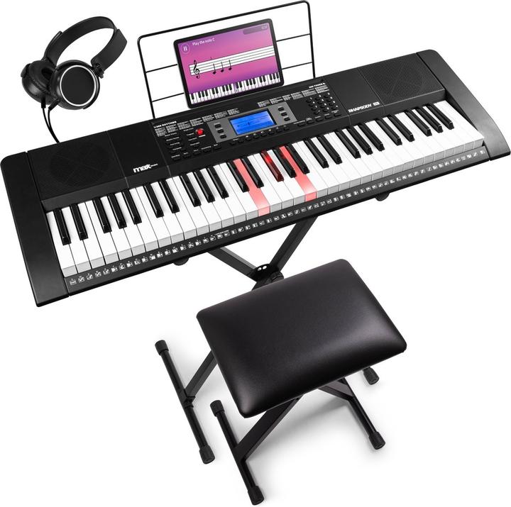 Max Keyboard set met 61 toetsen - Rhapsody61L met lichtgevende toetsen - Compleet met (61 Sleutels)