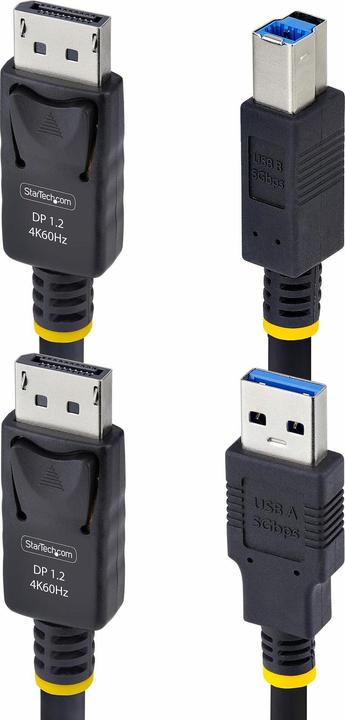 Actual product image StarTech .com DU12210-KVM-CABLE, 3,1 m, USB, USB, HDMI, Schwarz, DisplayPort + USB 3.2 Gen 1 Type-A