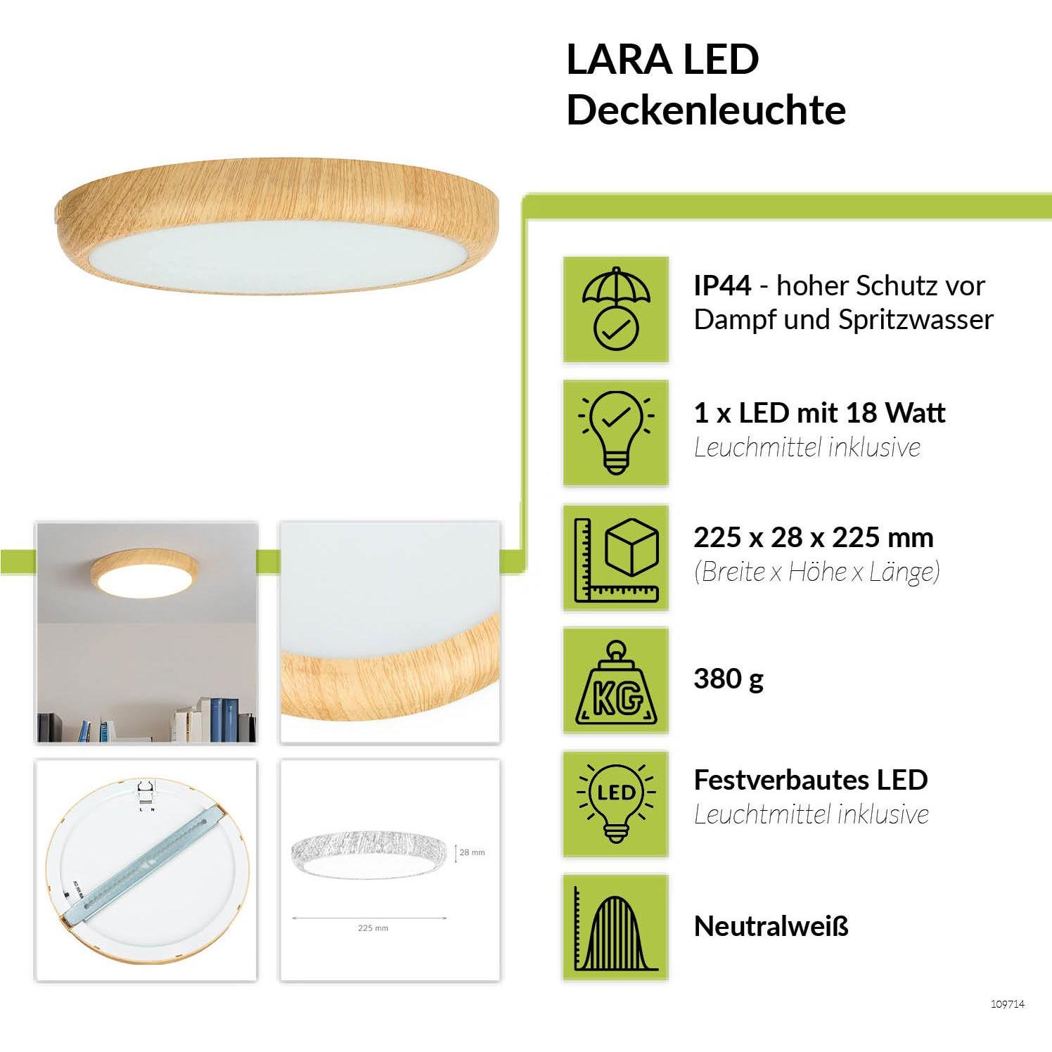Thumbnail - Licht-Erlebnisse, Wandleuchte + Deckenleuchte, Deckenlampe Lara (2070 lm)