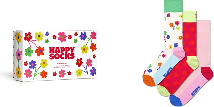 Actual product image Happy Socks Flowers (pack of 3, 36 - 40)