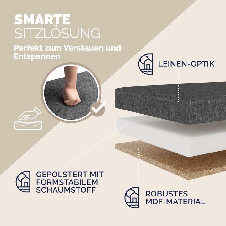 Produktbild Casaria Sitztruhe mit Stauraum (115 cm)