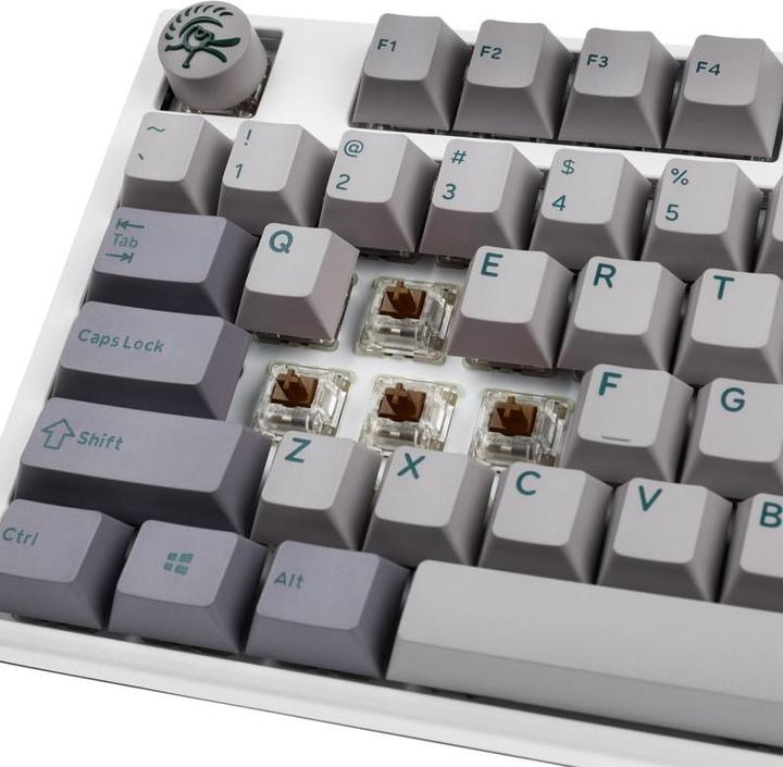 Actual product image Ducky One 3 Mist Grey Gaming Keyboard, RGB LED - MX-Brown (US) (US, Cable)