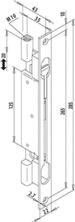 Produktbild Fuhr Basküle-Türkantenriegel 345K