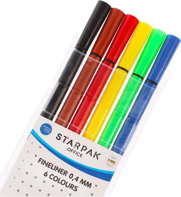 Produktbild Starpak Fineliner, 6 Farben, rund, 0,4 mm (Mehrfarbig, 6 x)