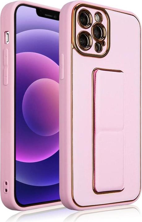 Actual product image Hurtel New Kickstand Case case for iPhone 12 with stand pink (Apple iPhone 12)