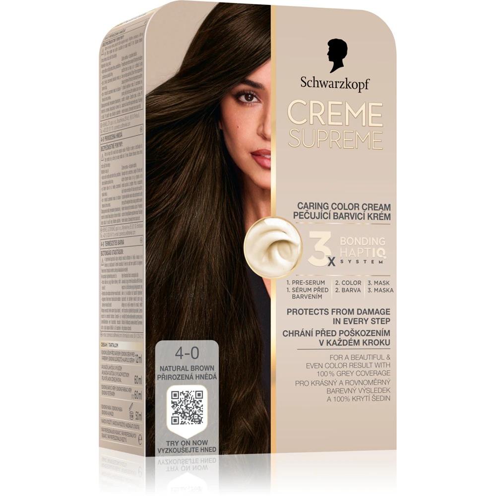 Schwarzkopf, Tinta per capelli, Creme Supreme Permanent Hair Dye Color 40 Natural Brown 60 Ml (Marrone)