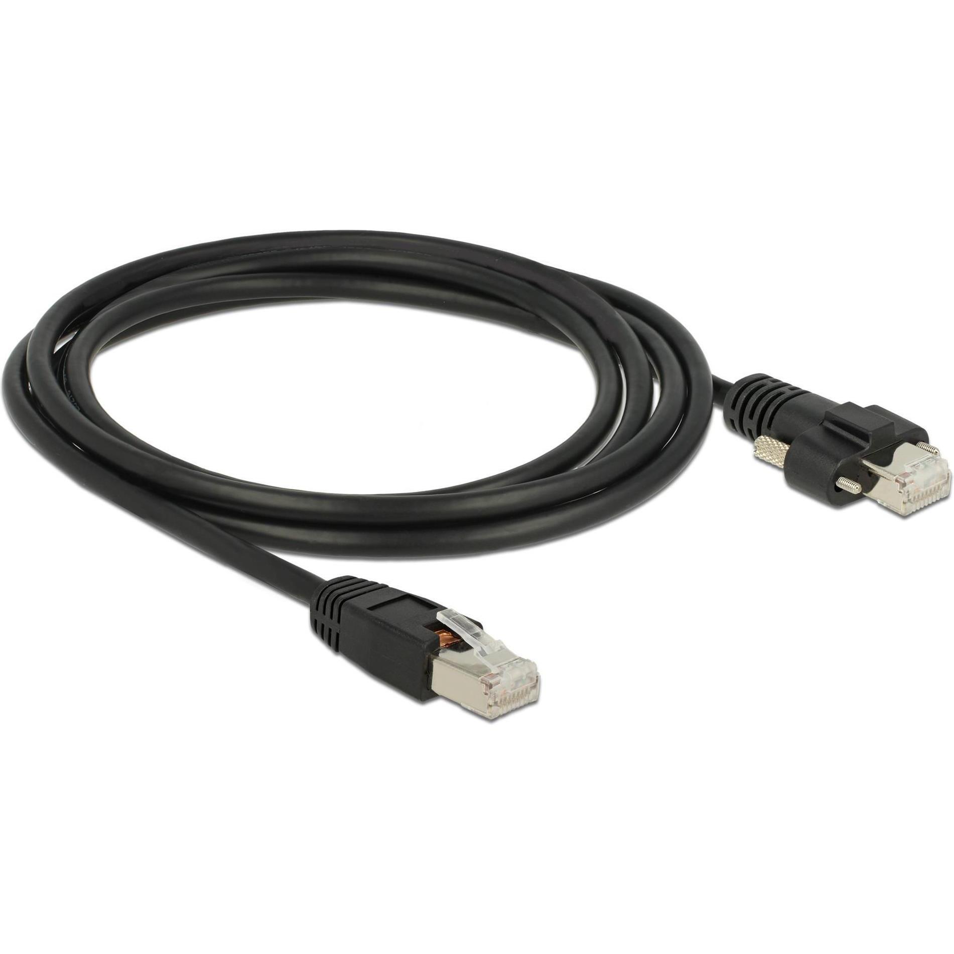 Thumbnail - Delock Patchkabel: S/STP 2m schwarz (S/FTP, CAT6, 2 m), Netzwerkkabel