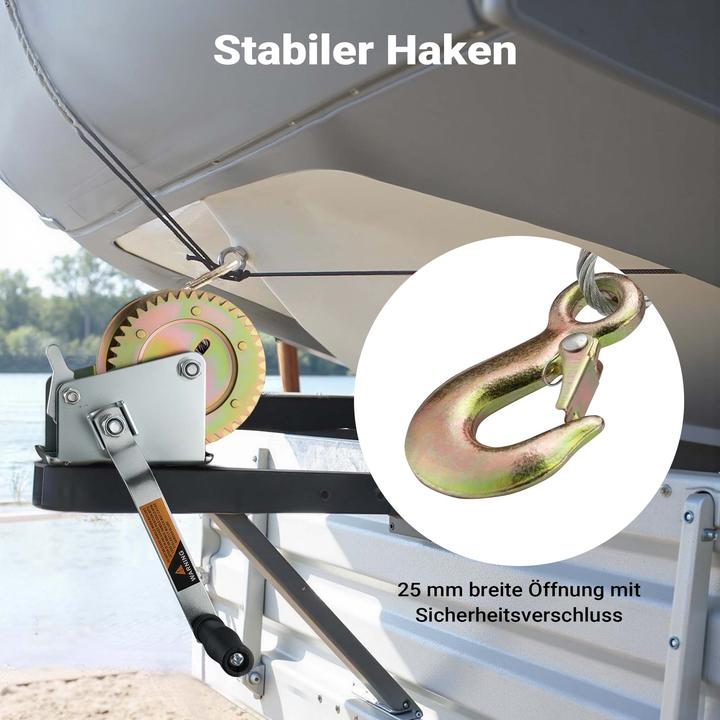 Image du produit Wiltec Treuil à Câble Manuel de Halage Charge max. 550kg 10m Rapport de transmision 4,1:1 Bateau Auto