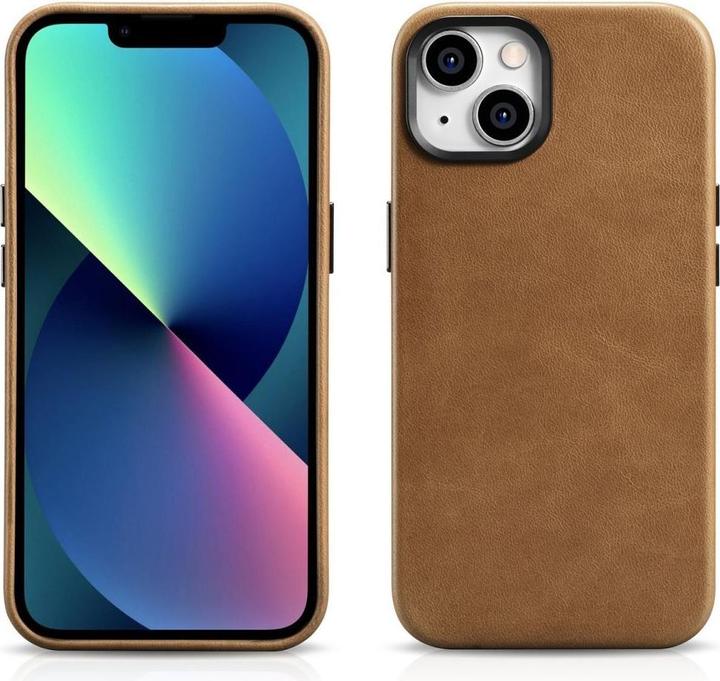 Produktbild iCarer Oil Wax Premium Leather Case iPhone 14 Plus Magnetic Leather Case with MagSafe Brown (WMI1422 (Apple iPhone 14 Plus)