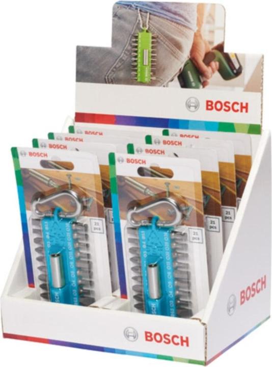 Actual product image DIY 21-piece screwdriver bit set with snap-hook (light blue) (Bit holder)