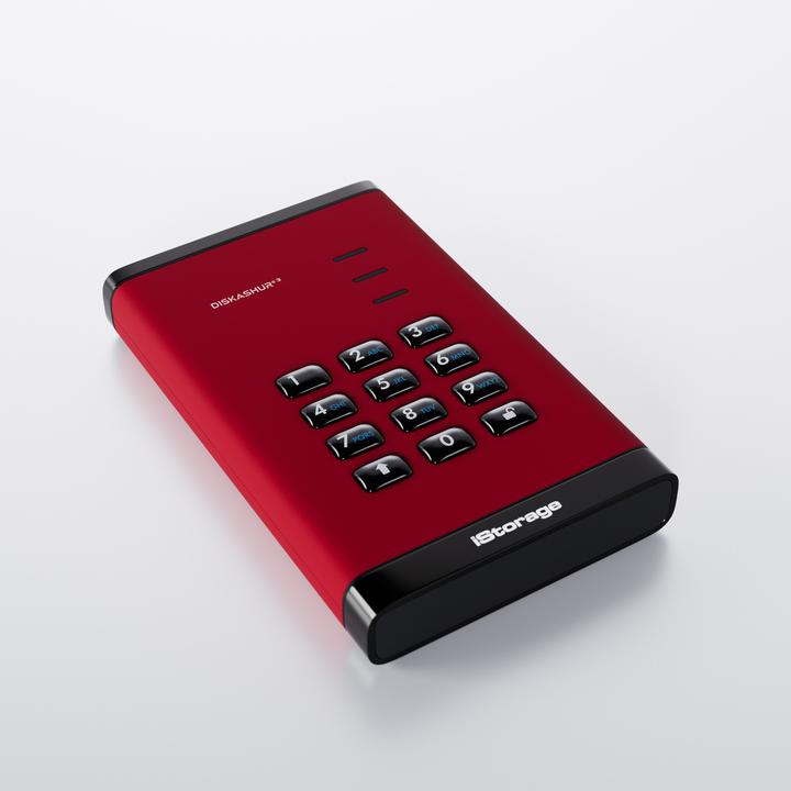Productafbeelding iStorage schijfAshur3 SSD 2TB - Rood (2 TB)