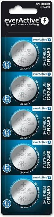 Everactive CR2450 Lithium-Batterie (5 Stk., CR2450, 600 mAh)