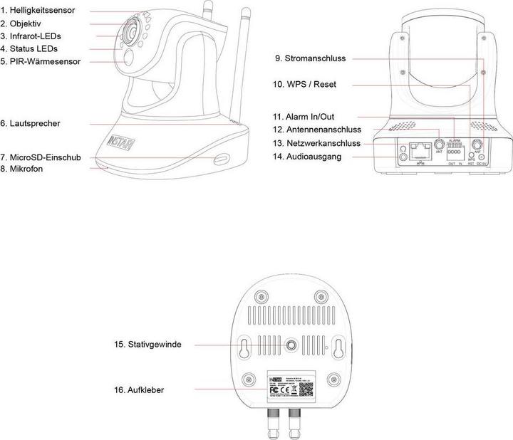 Produktbild Instar IN-8815 4K POE/WLAN schwarz 18005 IP Überwachungskamera (3840 x 2160 Pixels)