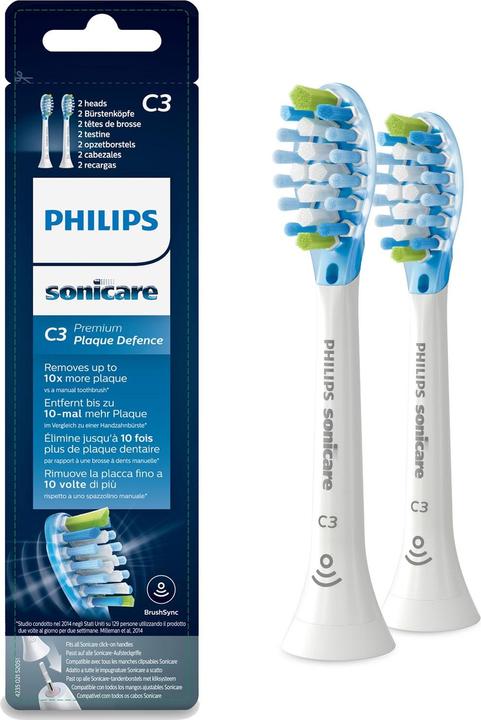 JTI Bürstenkopf Sonicare C3 Premium Plaque 2 Stück Weiss HX9042/17 (2 x)