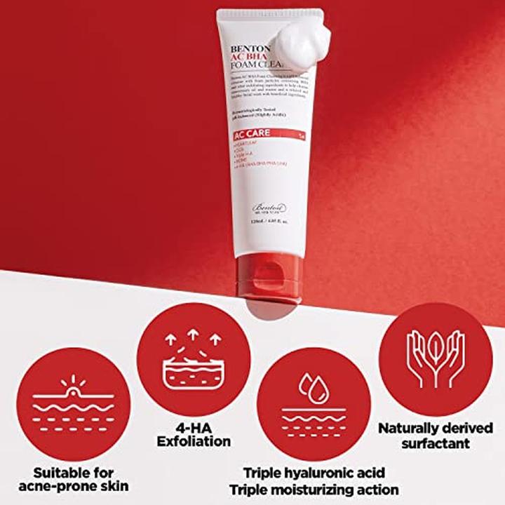 Actual product image Benton AC BHA foam cleansing (Cleansing Foam, 120 ml)