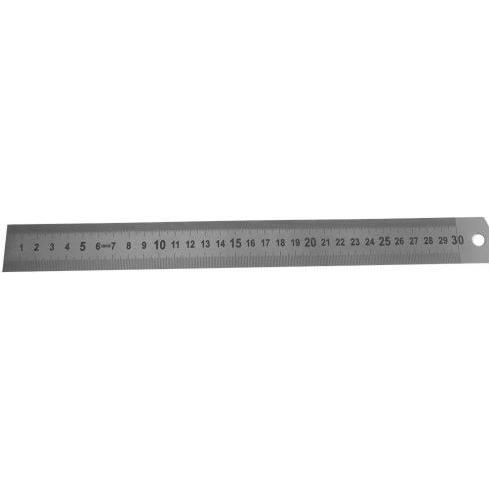 mib, Righello, 07074096 Edelstahl-Lineal 300x30x1,0mm mm+1/2mm beidseitig (30 cm, Acciaio)