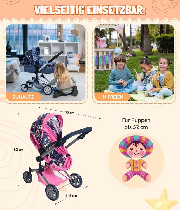 Image du produit Bayer Chic 2000 Poussette combinée pour poupées LINUS 3in1 Licorne