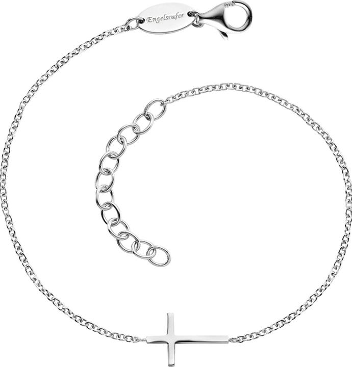 Engelsrufer Timeless silver bracelet with ERB-LILCROSS cross (17 cm, 925er Silber)