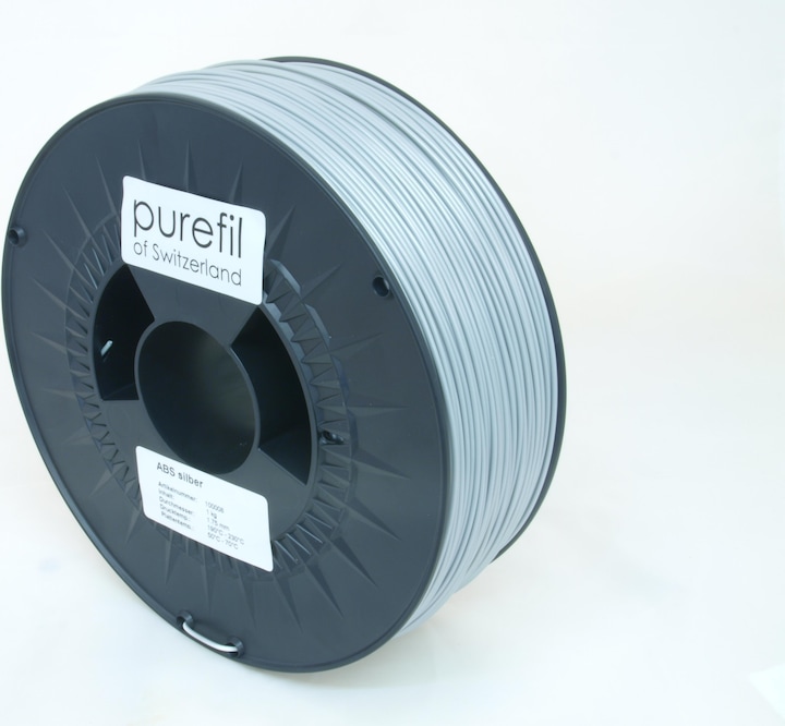 Actual product image Purefil Filament (ABS, 1.75 mm, 1000 g, Silver)