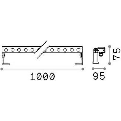 Thumbnail - Ideal lux, Gartenbeleuchtung, THOR LED Bodenleuchte 40W Anthrazit IP65 warmweiss 261355 (4500 lm, IP65)