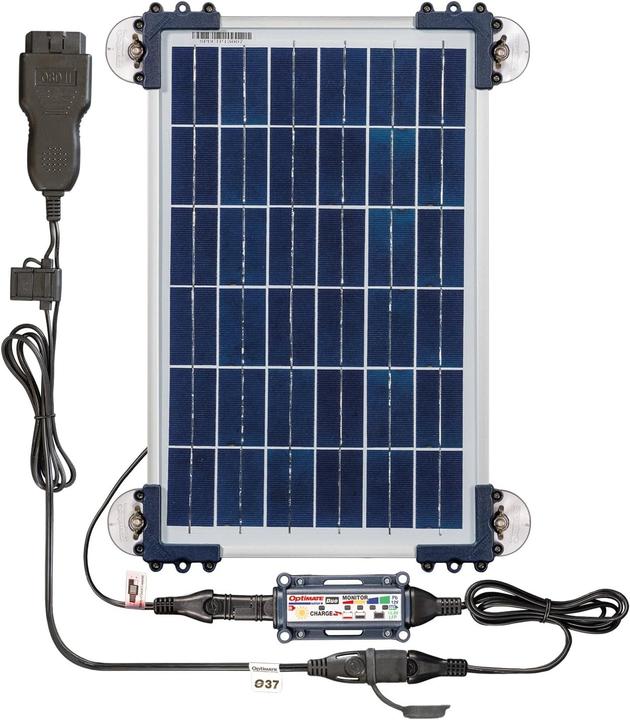 Actual product image Tecmate Solar Duo CarKit with Six-Stage Battery Recovery for 12V/12.8V Lithium Lead-Acid (10 W)