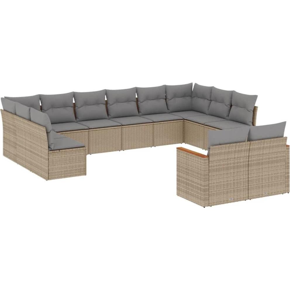 VidaXL, Gartenlounge, 10-tlg. Garten-Lounge-Set mit Kissen