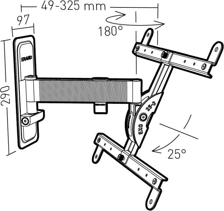 Image du produit Erard ExXO 400 TW2 (Mur, 55", 25 kg)
